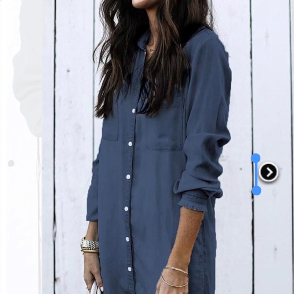 Not Sleeve Denim Shirtdress